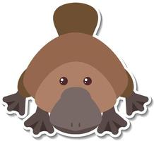 knubbig platypus djur tecknad klistermärke vektor