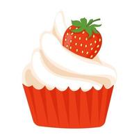 Cupcake mit Erdbeeren drauf vektor