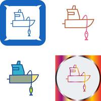 Fischerboot-Icon-Design vektor