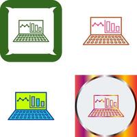 einzigartig online Statistiken Symbol Design vektor