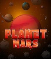 Plakatgestaltung des Planeten Mars