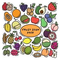frukt ikon pack bunt vektor illustration