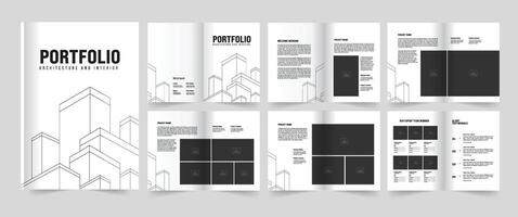 portfölj design layout eller arkitektur portfölj design vektor