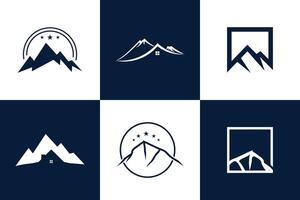 Berg Logo Design Sammlung mit einzigartig Idee vektor