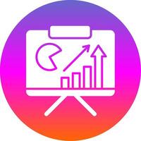 Bar Analytik Glyphe Gradient Kreis Symbol Design vektor