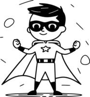 Superheld Junge Karikatur Charakter im ein eben Stil. vektor