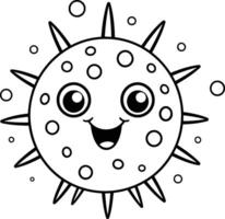süß Coronavirus covid19 Charakter Illustration Designikone vektor