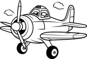 Illustration von ein Karikatur Flugzeug. Färbung Buch zum Kinder. vektor