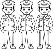 polis män avatars tecken illustration designikon illustration grafisk design vektor