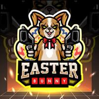 Ostern Hase Maskottchen. Esport Logo Design. vektor