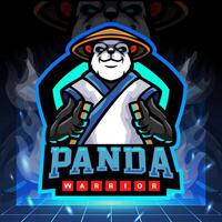 Panda Krieger Maskottchen. Esport Logo Design. vektor