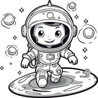 süß Karikatur Astronaut im Raum zum Ihre Design. vektor