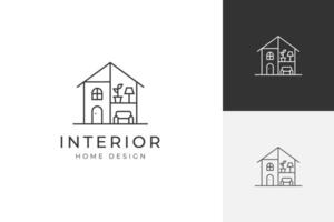 minimalistisch Haus Dekoration Logo Design, Architekt Innere Design Grafik Illustration einfach Logo vektor