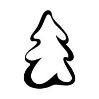 .Weihnachten Baum Silhouette. Design zum Neu Jahr, Weihnachten.handgezeichnet vektor