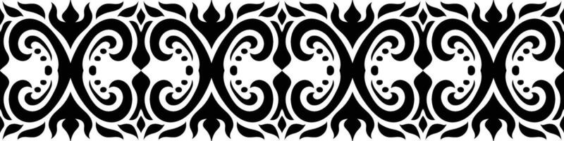 ethnisch Rand Ornament Muster. geometrisch orientalisch nahtlos Muster. Jahrgang Element Illustration. Barock Blumen- aztekisch Stamm. Design zum rahmen, Textil, Stoff, Kleidung, Teppich, Hintergrund. vektor