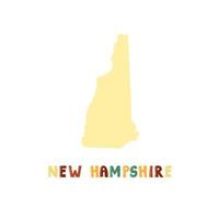 USA-Sammlung. Karte von New Hampshire - gelbe Silhouette vektor