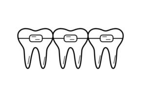 Dental Hosenträger Gekritzel Symbol. Illustration von Dental Pflege, Zahnheilkunde, skizzieren von Zähne. vektor