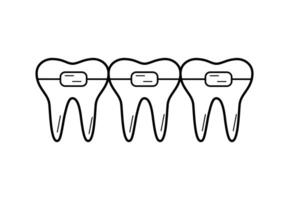 dental tandställning klotter ikon. illustration av dental vård, tandvård, skiss av tänder. vektor