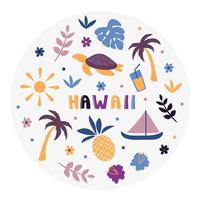 USA-Sammlung. Vektor-Illustration des Hawaii-Themas. Zustandssymbole vektor