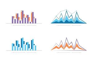 Bar Diagramm Histogramm Geschäft Infografiken, Grafiken und Diagramme Satz. Statistik und Daten Information Infografik vektor