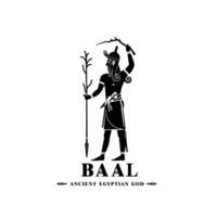 Silhouette von das ikonisch uralt ägyptisch Gott Baal, Mitte östlichen Gott Logo zum modern verwenden vektor