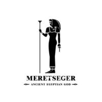 Silhouette von das ikonisch uralt ägyptisch Gott Meretseger, Mitte östlichen Gott Logo zum modern verwenden vektor