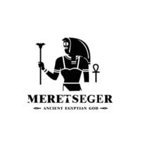 Silhouette von das ikonisch uralt ägyptisch Gott Meretseger, Mitte östlichen Gott Logo zum modern verwenden vektor