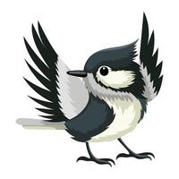 grau und Weiß Vogel mit angehoben Flügel vektor