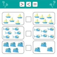 Zählspiel für Kinder im Vorschulalter. lehrreich ein mathematisches Spiel. vektor
