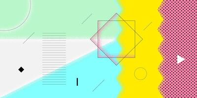 abstrakt retro minimal Sommer- Brutalismus horizontal Banner. schweizerisch ästhetisch brutal geometrisch Sonne. Sommer Ferien Bauhaus zahlen Muster Grafik Design. modern modisch minimalistisch saisonal Kunstwerk vektor