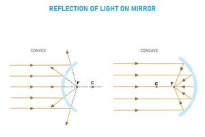 Licht Brechung, konvex undkonkav Linsen vektor