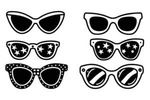 Sonnenbrille schwarz Hand gezeichnet skizzieren Design vektor