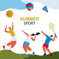 Sport hintergrund.sommer Sport Spiele. abstrakt bunt Hintergrund mit Sportler. Illustration. vektor