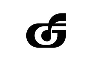 gf eller fg logotyp vektor