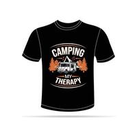 minimalistisch Fachmann Auge fangen Camping T-Shirt Design vektor