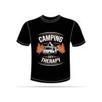 minimalistisk professionell öga fångst camping t-shirt design vektor