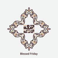 glücklich Freitag, gesegnet Freitag, jumah Mubaraka im Arabisch Kalligraphie vektor