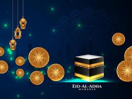 eid al adha Mubarak traditionell islamisch Festival Gruß Karte vektor