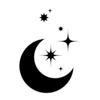 astrologisch Magie Symbol Halbmond Mond und Sterne Symbol, vektor