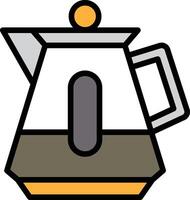 heiß Wasser Kessel zum Herstellung Kaffee Symbol Illustration im Linie Stil vektor