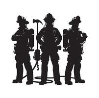 Feuerwehrleute Gruppe Pose Silhouette Illustration vektor