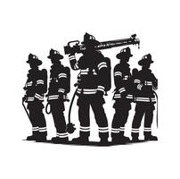 Feuerwehrleute Gruppe Pose Silhouette Illustration vektor