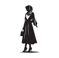 Hijab Stil Mode Illustration Design Silhouette Stil vektor