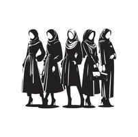 Hijab Stil Mode Illustration Design Silhouette Stil vektor