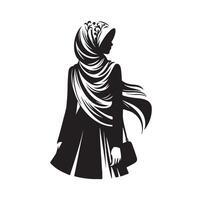 Hijab Stil Mode Illustration Design Silhouette Stil vektor