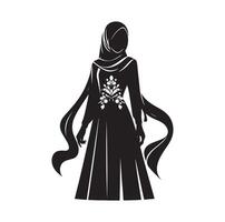 Hijab Stil Mode Illustration Design Silhouette Stil vektor