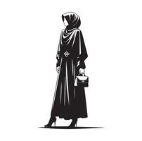 Hijab Stil Mode Illustration Design Silhouette Stil vektor