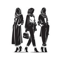 Hijab Stil Mode Illustration Design Silhouette Stil vektor