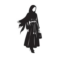 Hijab Stil Mode Illustration Design Silhouette Stil vektor