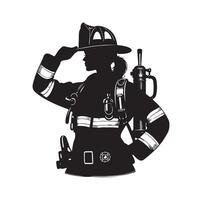 Feuerwehrleute Gruppe Pose Silhouette Illustration vektor